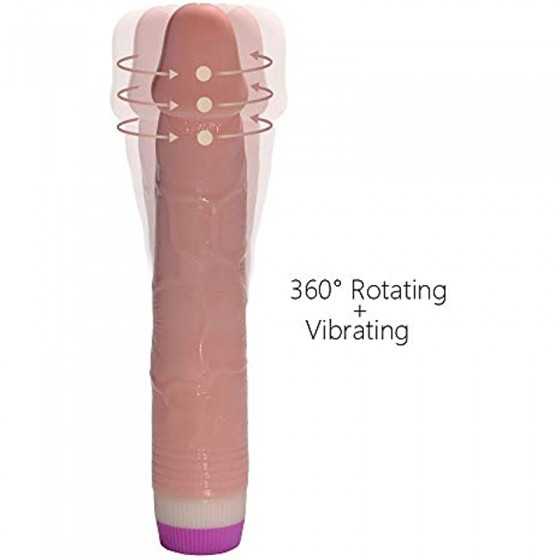 Vibrator Dildos 360 ̊ Rotating G Spot Vagina Stimulation Anal Play Vibrating Realistic Dildo Sex Toys for Women Couple
