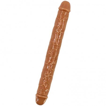 ABOOFAN Double Headed Dildos G Spot Dong Vaginal G- spot Anal Masturbation Toy for Female Women Toys ( Skin Color L )