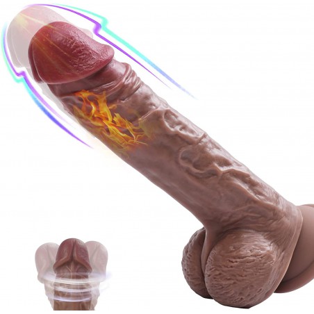 Thrusting Vibrator Dildo with Heating - 8.7" Realistic G Spot Vibrators Clitoral Anal Stimulator with 8 Vibrating Pleasure Modes with Strong Suction Cup Base, Adult Sex Toy & Games for Women Couple