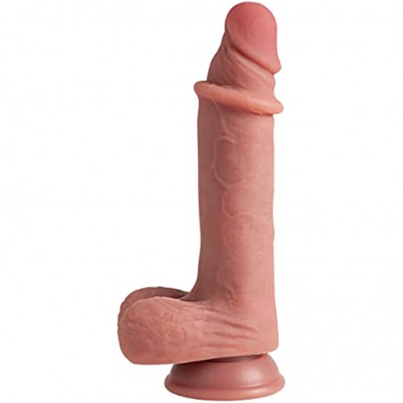 8.5 Inch Realistic Dildo with Suction Cup Base for Hands-Free Play, G-spot Dildo with Movable Foreskin for Vagina Anus Intercourse Adult Sex Toy for Women,Compatible with Strap-on Harness