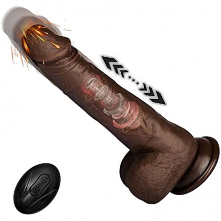 8.5" Thrusting Dildo Vibrator Sex Toys for Women,Black Realistic Dildos with Remote Control for Anal Clitoral G Spot Stimulation,Silicone Dildo with Strong Suction Cup for Women Pleasure