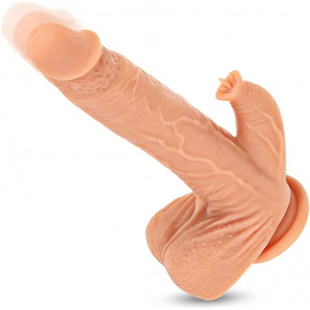 UTIMI 9.8" Realistic Vibrating Dildo Thrusting Sex Toy for Women with 5 Thrusting & 7 Licking & 360°Rotation & 7 Vibration Modes for Hands-Free Clitoral Anal Stimulation,Strong Suction Cup