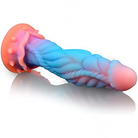 9.1in Fantasy Realistic Dildo Luminous Monster Silicone Dildo with Strong Suction Cup, Dragon Anal Plug Flexible G-spot Dildo Clitoral Vaginal Stimulation Adult Sex Toy for Women & Men