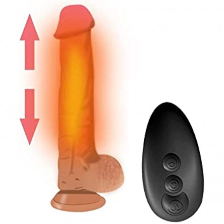 Thrusting Dildo Vibrator with Vibrating and Heating Realistic Vibrating Dildo with Big Size 8.7 inch for Women Sex Toy Silicone 
