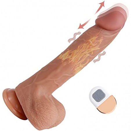 8.7 Inch Electric Dildo Thrusting Realistic Heating Penis, Vibrator with Strong Suction Cup, G Spot Clitoral Anal Dildo, Silicone Remote Hands-Free Play Flexible Sex Toy for Women, Adult Toy