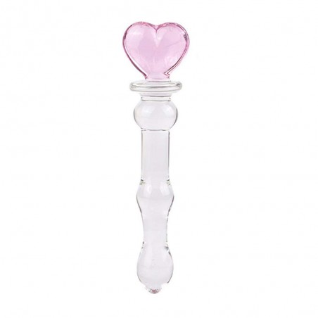 Epichao Novelties Glass Dildo Crystal Penis Glass  G-spot Stimulation Female Masturbator (Heart)
