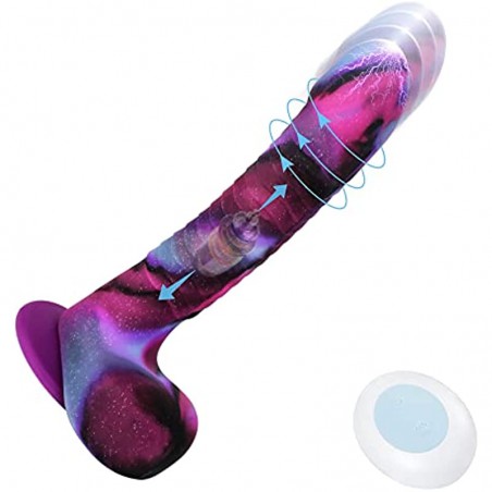 8.2 inch Automatic Thrusting Dildo Vibrator Sex Toy for Women for G Spot Clitoral Anal Stimulation with 3 Powerful Thrusting Speeds & 10 Vibrations