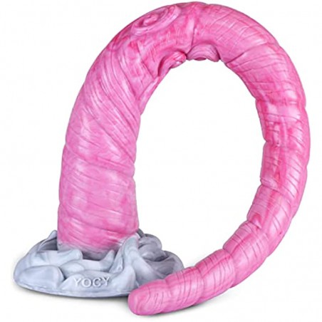 17.70 Inches Super Long Monster Snake Anal Plug Dildo, Platinum Silicone Unicorn Tentacle G spot Massage Dildo Penis Cock Dong Sex Toy with Strong Suction Cup for Beginner Advanced Men Women