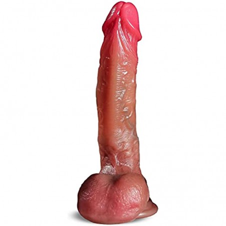  Huge Realistic Silicone Dildo,Body-Safe Material Hands-Free Dildo with Strong Suction Cup,7.7 Inch Soft Realistic Penis for Women Vaginal G Spot Stimulation and Anal Adult Sex Toys
