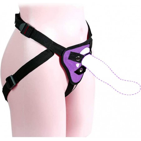 Strap on Harness, Strap-on Harness for Beginners, Sex Toys for Lesbian Couples, Strap on Harness for Dildos with Bullet Vibrator Pocket(Black)