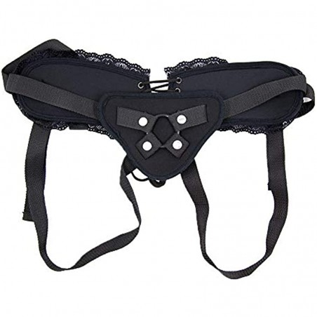 Adjustable Strap On Harness, Bondage Unisex Strap-on with O Ring and Lace for Strapless Strap-On Dildo, Adult Sex Toy for Men Women