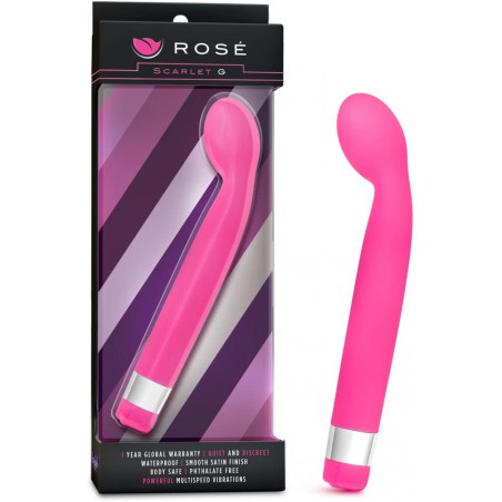 6k Rose Scarlet G - G Spot Vibrator Stimulator - Curved Bulbous Tip for Intense Stimulation - Satin Smooth Feel - IPX7 Waterp