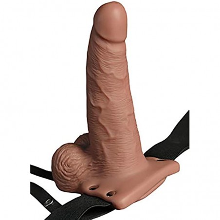 Products Fetish Fantasy Series 6" Hollow Rechargeable Strap-on with Remote, Flesh