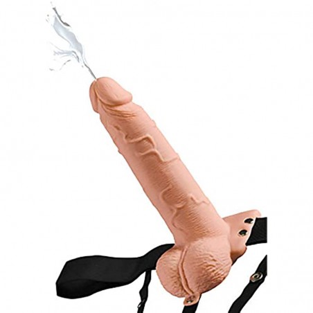 Products Fetish Fantasy Series 7.5" Hollow Squirting Strap-on with Balls, Flesh