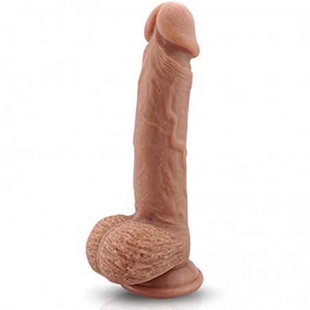 9 Inch Silicone Realistic Dildo Soft Large Dildos for Women with Strong Suction Cup for Hands-Free, Flexible  Dual Density Penis with Curved Shaft for women's big toys adult