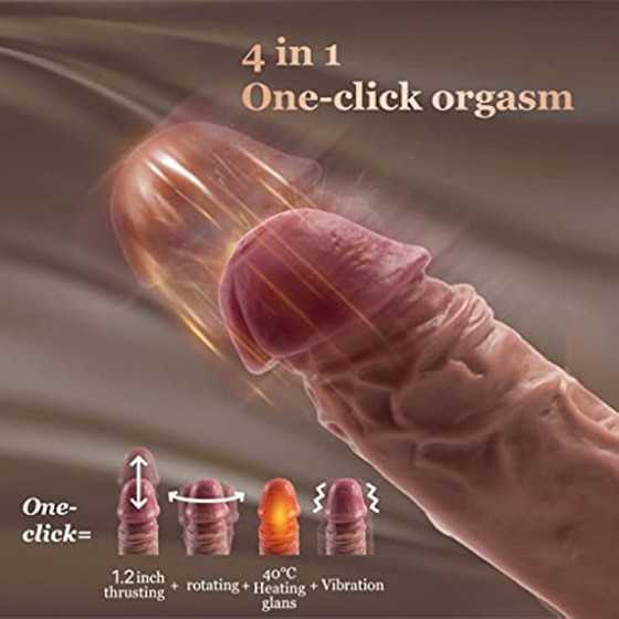 Realistic Thrusting Dildo Vibrator Sex Toy for Women, G-spot Vibrating Dildo with 360° Rotation&Heating,Big Telescopic Dildos wi
