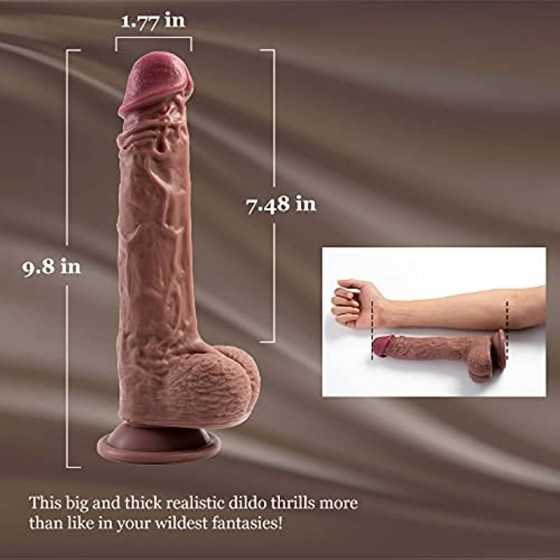 Realistic Thrusting Dildo Vibrator Sex Toy for Women, G-spot Vibrating Dildo with 360° Rotation&Heating,Big Telescopic Dildos wi