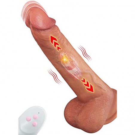 8.8” Thrusting Dildo Vibrator with 6 Thrust Modes and 10 Vibration Modes, Realistic Vibrating Silicone Dildos with Remote Control for Anal Play G Spot Stimulation,Adult Sex Toys for Women and Men