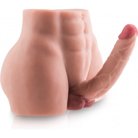 Torso Male Sex Doll with Flexible Dildo Realistic Sex Huge Cock, Men Sex Dolls for Women Tight Anal Hole 8.3 in Cock for Female Masturbation, Unisex Masturbator Sex Toy for Men Women Gay Couple 6.4lb