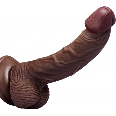8 Inch Realistic Dildo  Huge Silicone Dildos,with Strong Suction Cup for Hands-Free Play,Body-Safe Material Huge Penis Brown