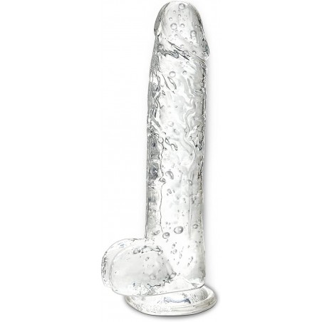 9 Inch Realistic Thick Dildo, Body-Safe Material  Huge Penis with Strong Suction Cup for Hands-Free Play, Flexible Cock with Curved Shaft and Balls for Vaginal G-spot and Anal Prostate Play