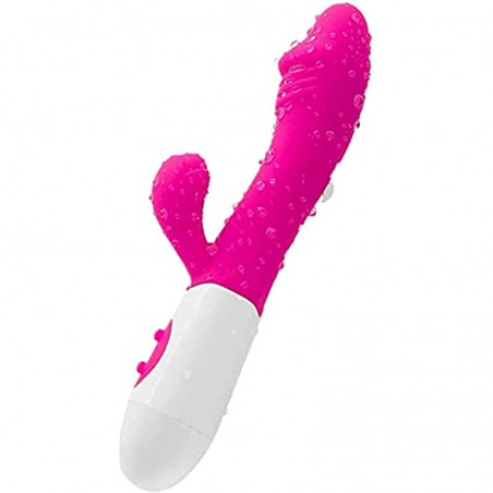 Thrust Dildo Rabbit Vibrator Dildo for Women, Tongue Licking G-spot Sex Toy for Clit and Nipple Stimulation, Anal Vibrating Dild