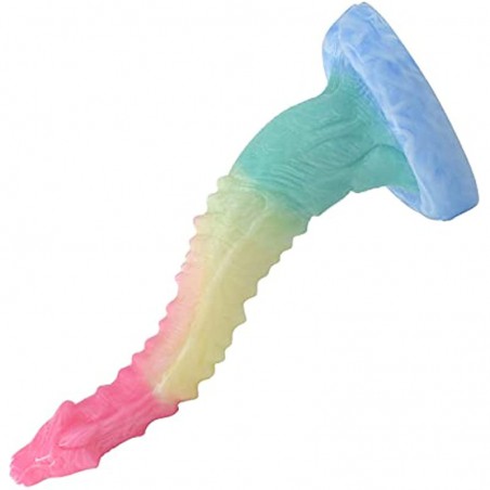 10 inch Realistic S-Shaped Dragon Suction Cup Dildo, Long Pink Silicone Dildos Barde Shape Anal Butt Plug Adult Toys Anal Dildo for Women Men Couples.