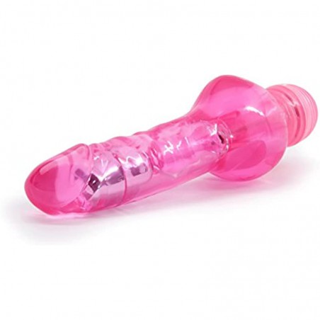 Eden 6.5" Beginner Vibrating Waterproof Multispeed Vibrating Dildo (Pink)