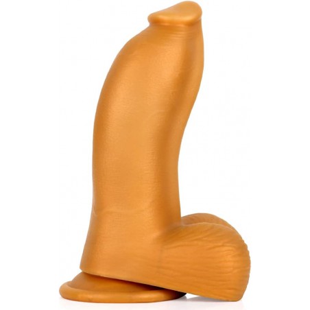 Realistic Dildo with Powerful Sucker Base, Liquid Silicone Thick Dildo Penis Soft Skin-Friendly G-Spot Giant Dildo with Thick and Rough Testicle Base (XL)