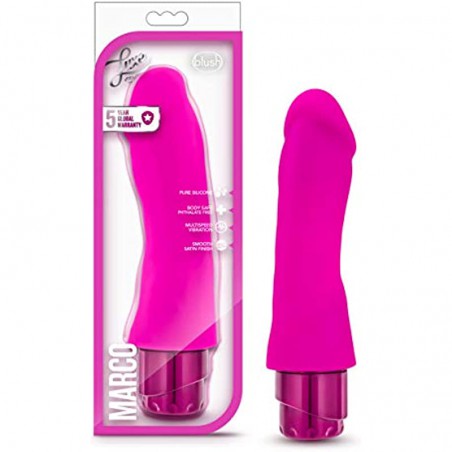 6k Marco - 7.75" Pure Platinum Cured Puria Liquid Silicone Vibrator Dildo - Satin Smooth Ultrasilk - 2" Thick - IPX7 Waterpro