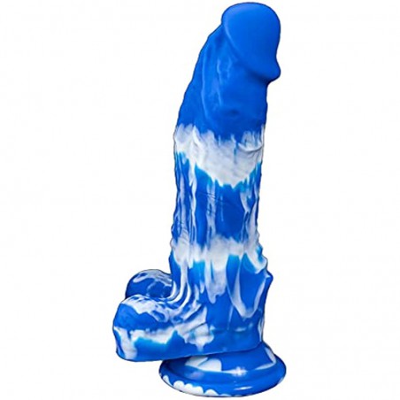 7.4 inch Realistic Dildo for Women - Colorful and Unique Dildo Sex Toy with Strong Suction Cup for Hands-Free Play, G-Spot Stimulation Dildos Adult Sex Toys for Women Men and Couple (Blue)