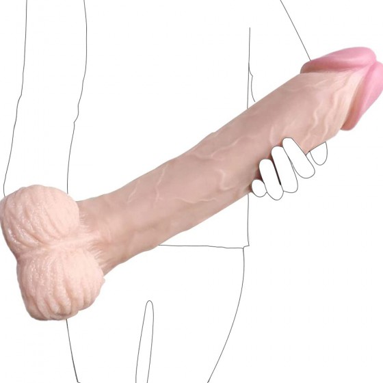 16.14 Inch Huge 3 Inch Thick Oversize Realistic Dildo Female Masturbation Massive Adult Toy for Women Couple (Black)