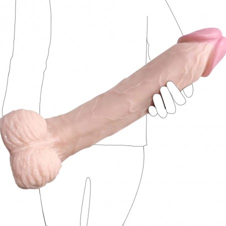 16.14 Inch Huge 3 Inch Thick Oversize Realistic Dildo Female Masturbation Massive Adult Toy for Women Couple (Black)