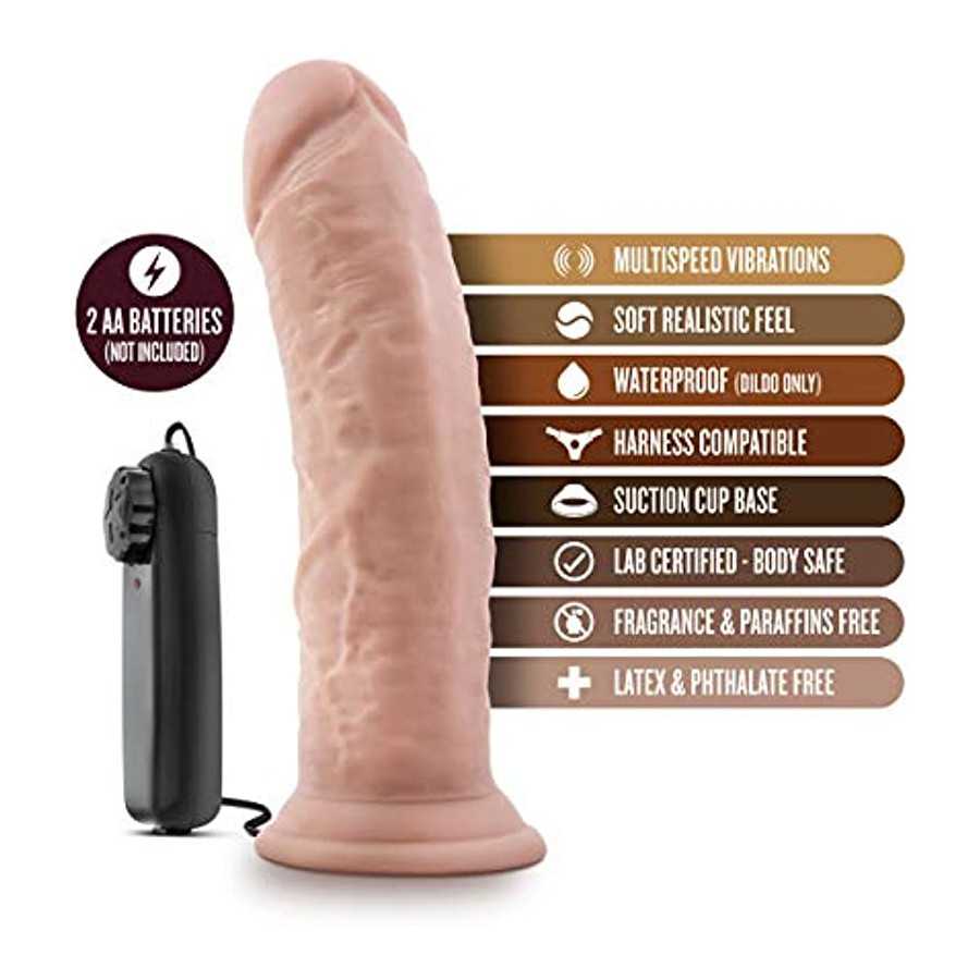 Blush Dr. Skin 8 Inch Realistic Vibrating Dildo with Suction Cup, Sex Toy for Women, Sex Toy for Adults, Vanilla