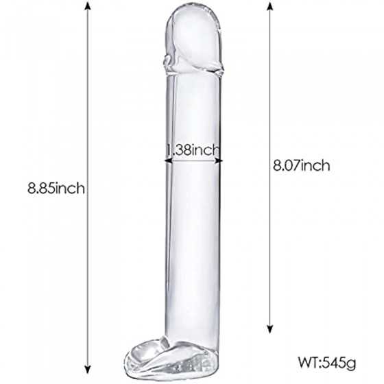 Big Clear Dildo, 8.9 inch Glass G spot Dildo Thick Adult Sex Toys for Women,Men