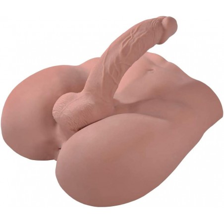 3D Realistic Sex Love Doll for Women Ass Butt Masturbator with Flexible Dildo and Tight Anal Entry Fake Penis with Ball Adult Sex Toys for Female Masturbation-11x9.44x7.87inch