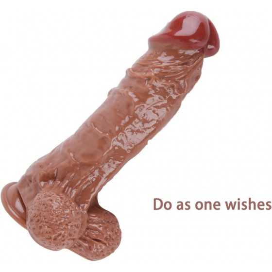 12 Inch Realistic Jelly Dildo with Strong Suction Cup Huge Thick Dildos Flexible Adult Sex Toys - Brown