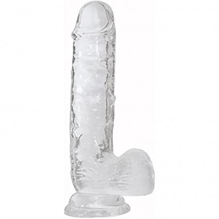 8 Inch Silicone Realistic Dildo, Big Dildo Feels Like Skin for Women with Strong Suction Cup for Hands-Free Play, Huge Penis- Body-Safe Material and Adult Sex Toys for Vaginal G-Spot &Anal, White