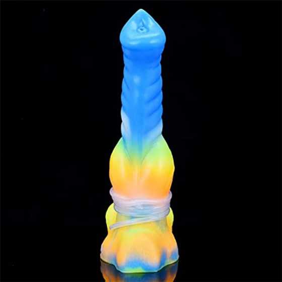 Realistic G-spot Vibrating Dildo 10.23 Inch Squirting Luminous Silicone Bullet Vibrator with Suction Cup 10 Vibration Modes Rech
