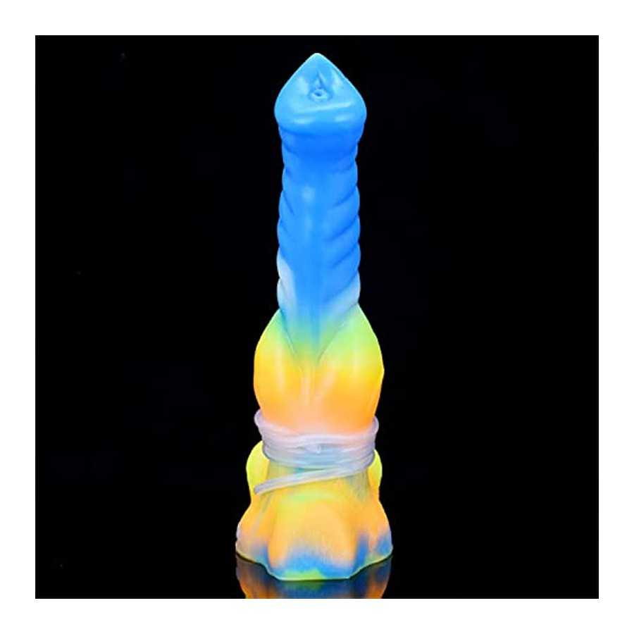 Realistic G-spot Vibrating Dildo 10.23 Inch Squirting Luminous Silicone Bullet Vibrator with Suction Cup 10 Vibration Modes Rech