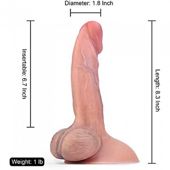 Realistic Dildo, BEING FETISH Bendable 8 Inch G Spot Realistic Dildo Premium Liquid Silicone Dong with Suction Cup Adult Sex Toy