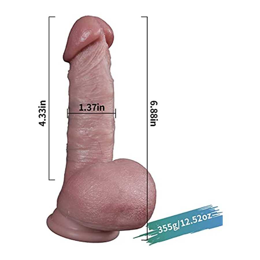 6.88 Inch Huge Thick Dildo with Suction Cup, Lifelike Liquid Silicone Dildos, Realistic and Soft Large Big Monster Dildo, Adult