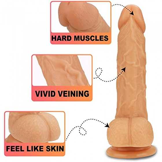 Greenpinecone 7.3 Inch Realistic Dildo for Beginners Hands-Free Play, Realistic Penis Stimulate Vaginal G-spot and Anal Sex Toys