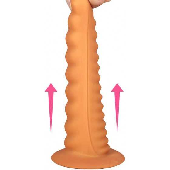 Realistic Dildo for Women Silicone Thread Thick Anal Plug with Strong Suction Cup Sex Factory (L)
