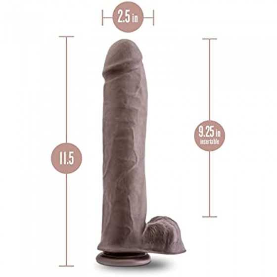 Blush Au Naturel 11.5 Inch Sensa Feel Dual Density Dildo - Ultra Soft Realistic 2.5 Inch Thick Fat Large Sex Toy - Flexishaft fo