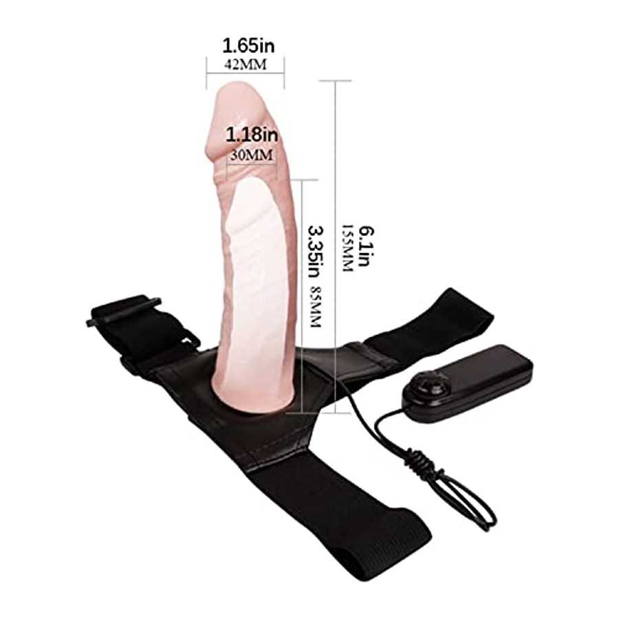 Realistic Strap-on Vibrating Dildo Wearable Hollow Dildos Adult Sex Toys, Not for Women