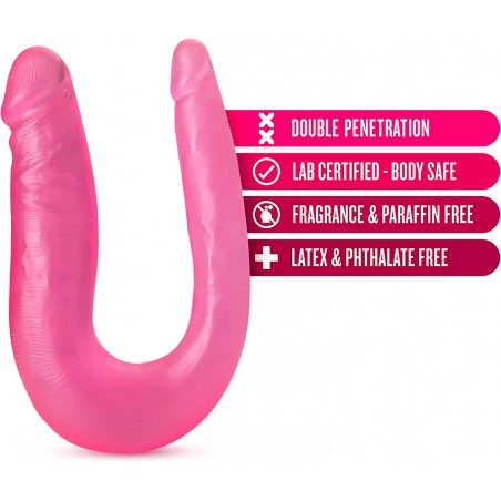 Mini Double Dong 12.5 Inch Realistic Two Headed Dildo, Double Penetration Sex Toy for Women, Chocolate