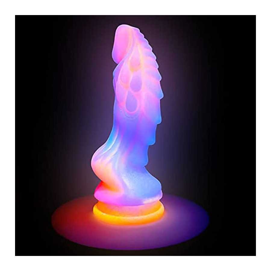 Luminous Dragon Dildo, 8.46 Inch Monster Realistic Dildo, Silicone G Spot Anal Prostate Dildo Anal Plug with Suction Cup Glow in