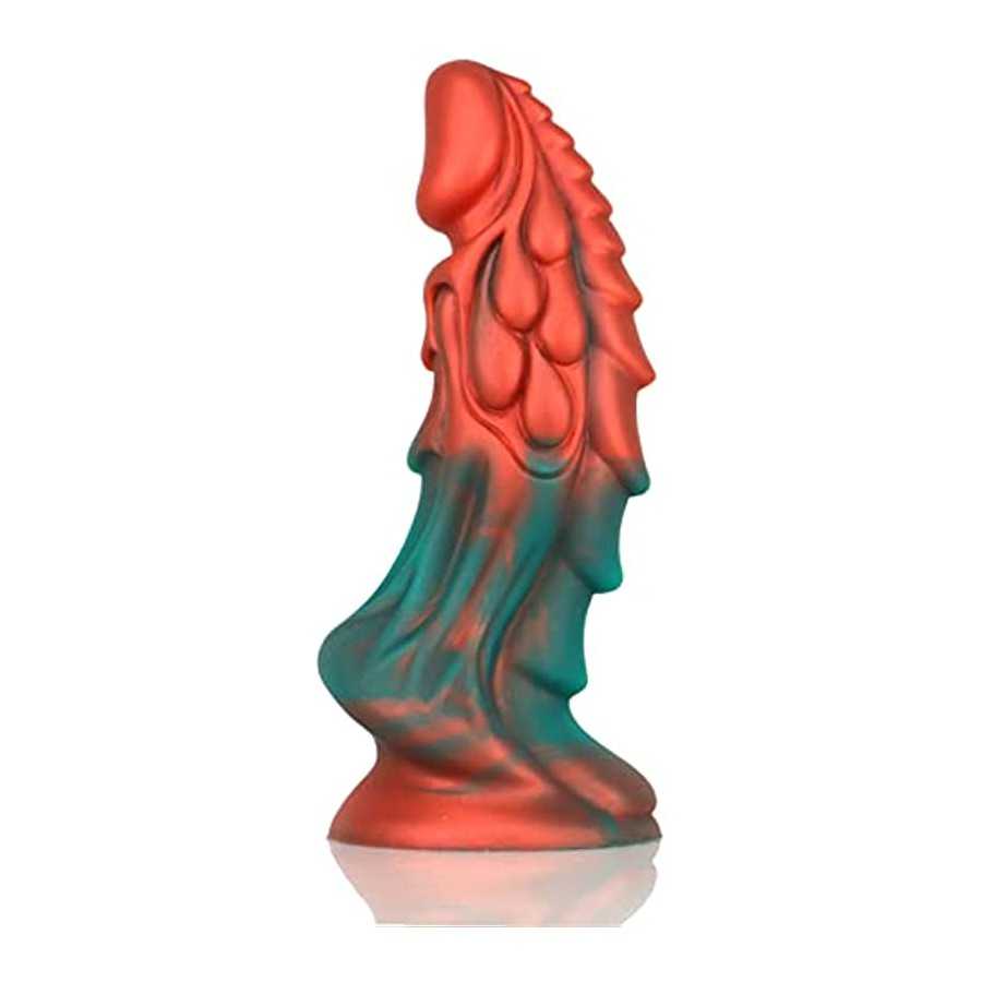 Colorful Thick Realistic Dragon Dildo Knot Anal Dildo, 7.4" Liquid Silicone Dildo Anal Sex Toy for Couples, Lifelike Monster Dil