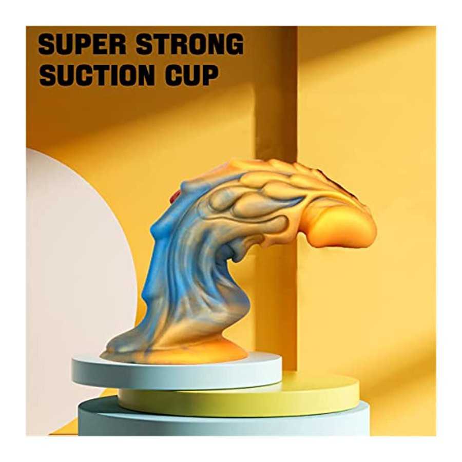 Colorful Thick Realistic Dragon Dildo Knot Anal Dildo, 7.4" Liquid Silicone Dildo Anal Sex Toy for Couples, Lifelike Monster Dil